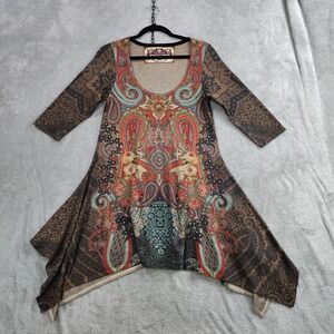 AMMA DESIGN Top S Colorful Made In LA Wearable Art Tunic Top Dress Made in USA